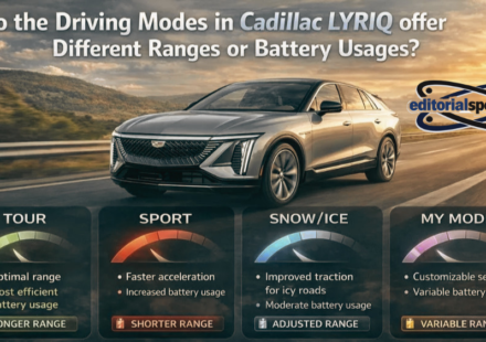 do the driving modes in cadillac lyriq offer different ranges or battery usages?